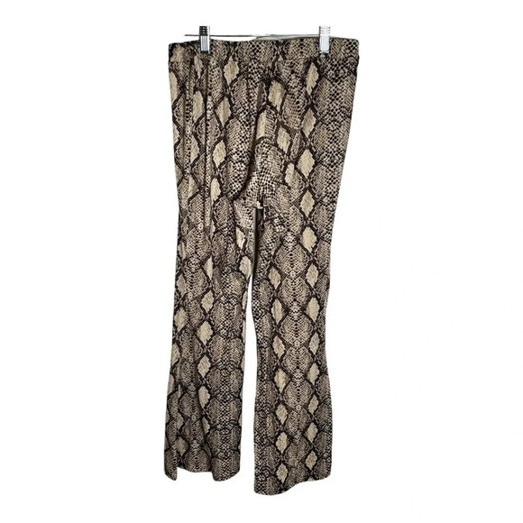 Sadie and Sage Snakeskin Print Flare Leg Pants Small - Picture 3 of 8